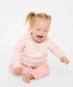 Edward Baby T-Shirt in Dusty Rose Mini Stripe