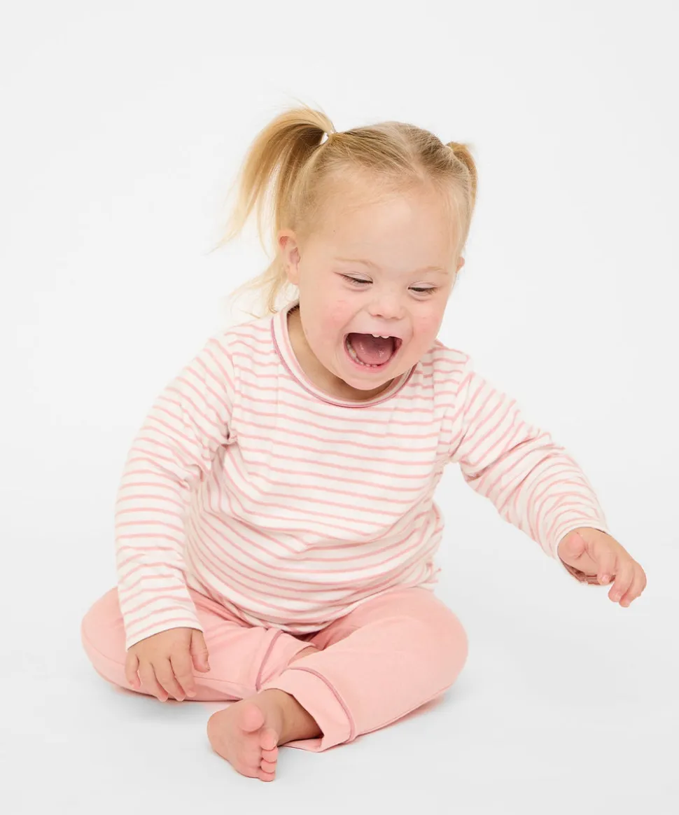 Edward Baby T-Shirt in Dusty Rose Mini Stripe