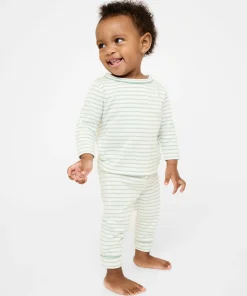 Edward Baby T-Shirt in Dusty Seafoam Mini Stripe