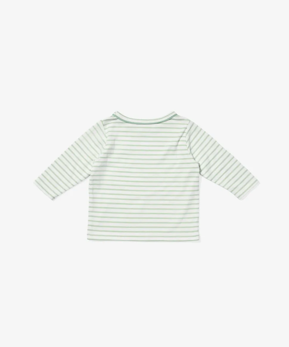 Edward Baby T-Shirt in Dusty Seafoam Mini Stripe