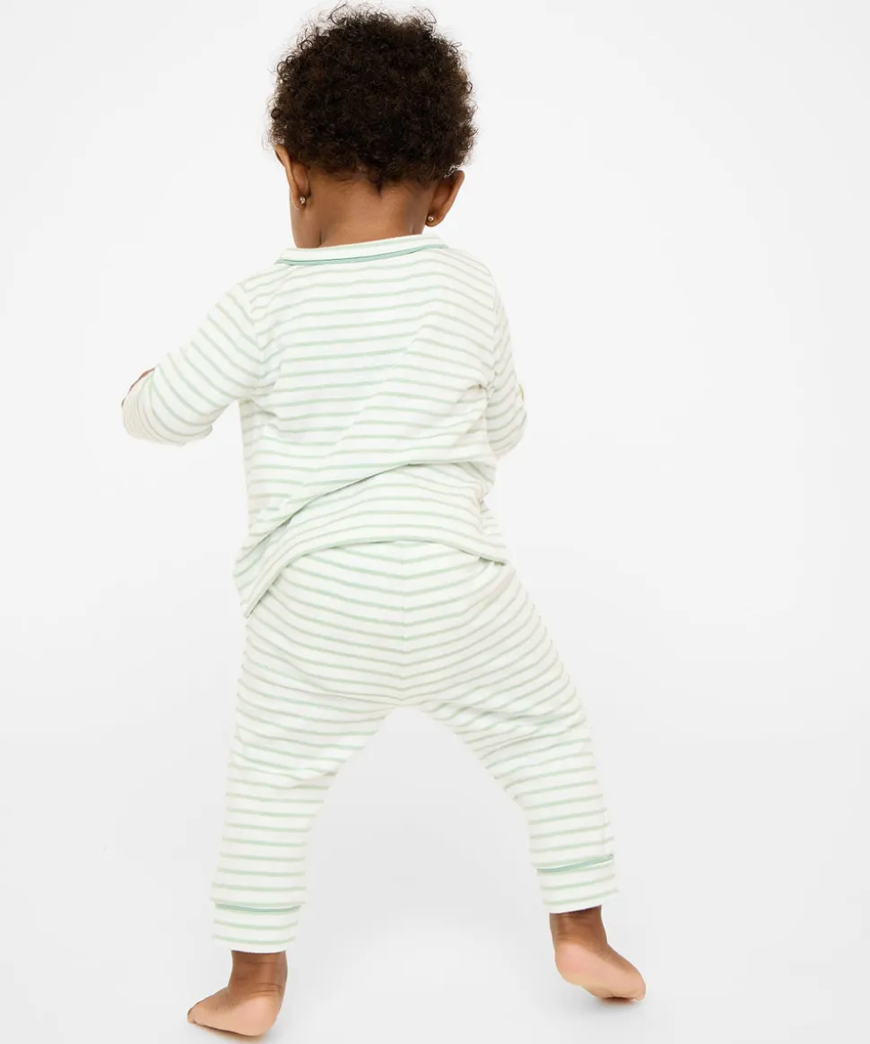 Edward Baby T-Shirt in Dusty Seafoam Mini Stripe