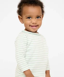 Edward Baby T-Shirt in Dusty Seafoam Mini Stripe