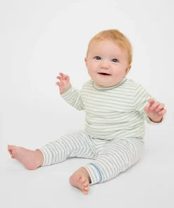 Edward Baby T-Shirt in Dusty Seafoam Mini Stripe