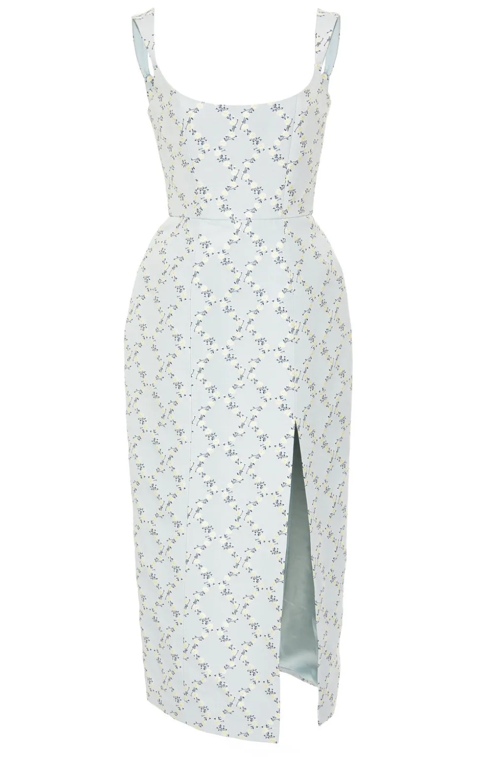 Edward Blue Floral Corset Dress