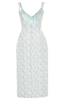 Edward Blue Floral Corset Dress