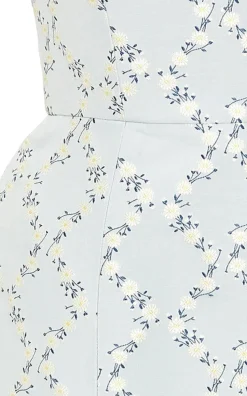 Edward Blue Floral Corset Dress