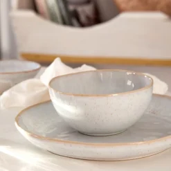 Eivissa Collection Dinner Plates in Sand Beige, Set of 6