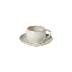 Eivissa Collection Tea Cups & Saucers in Sand Beige, Set of 6
