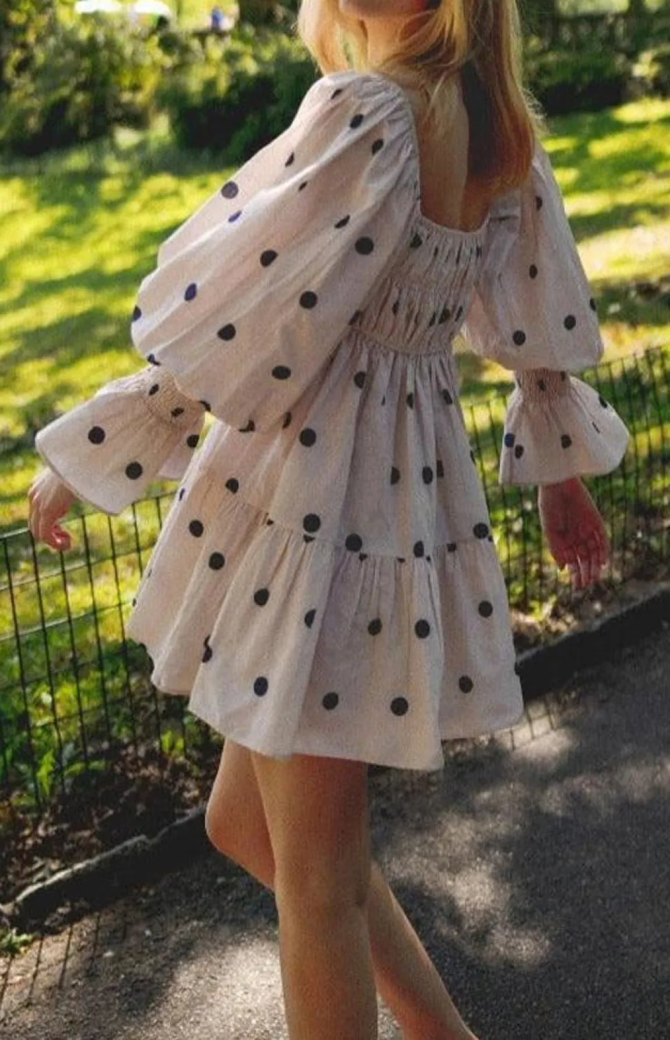 Elisabeth Dress in Navy Polka Dot