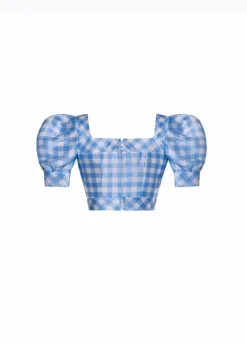Elise Cornflower Gingham Top
