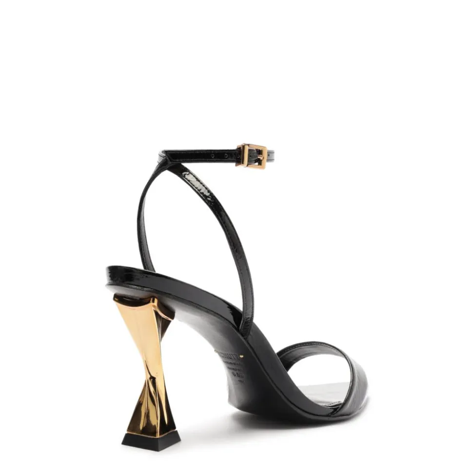 Elisha Patent Leather Sandal in Black