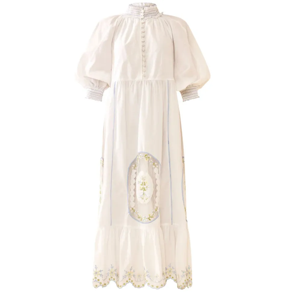 Eliza Maxi Dress in White Whimsy