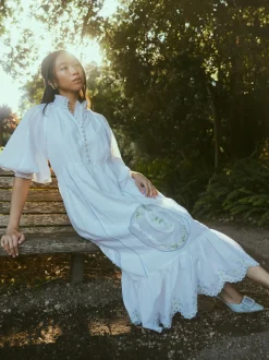 Eliza Maxi Dress in White Whimsy