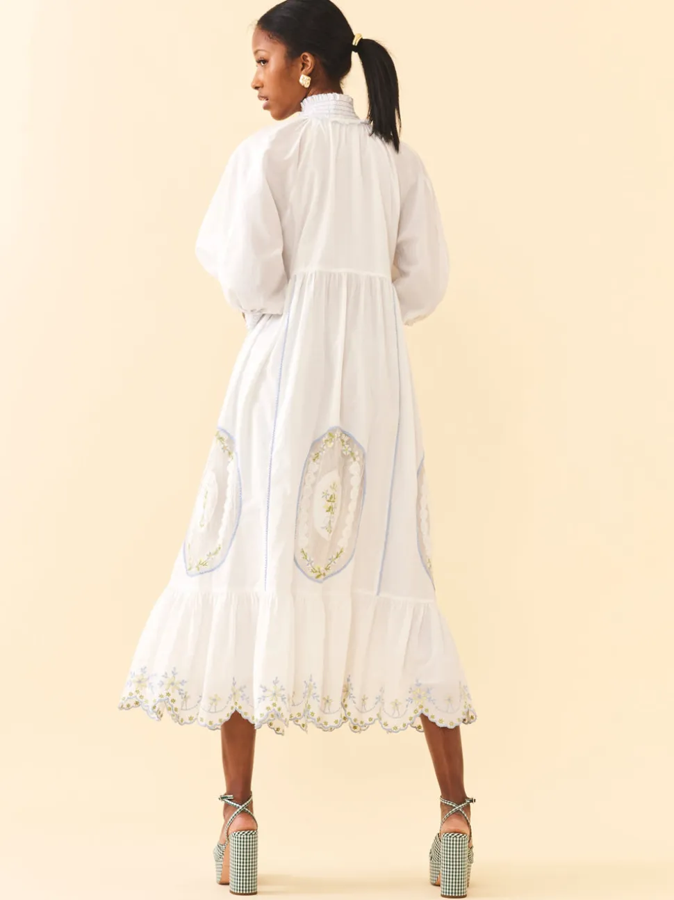 Eliza Maxi Dress in White Whimsy