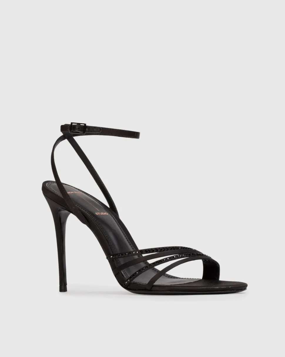 Ella 100 in Black Satin Embellished
