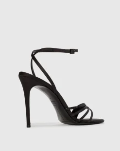 Ella 100 in Black Satin Embellished