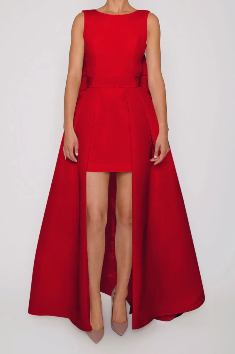 Ella Silk Faille Mini Dress with Convertible Skirt