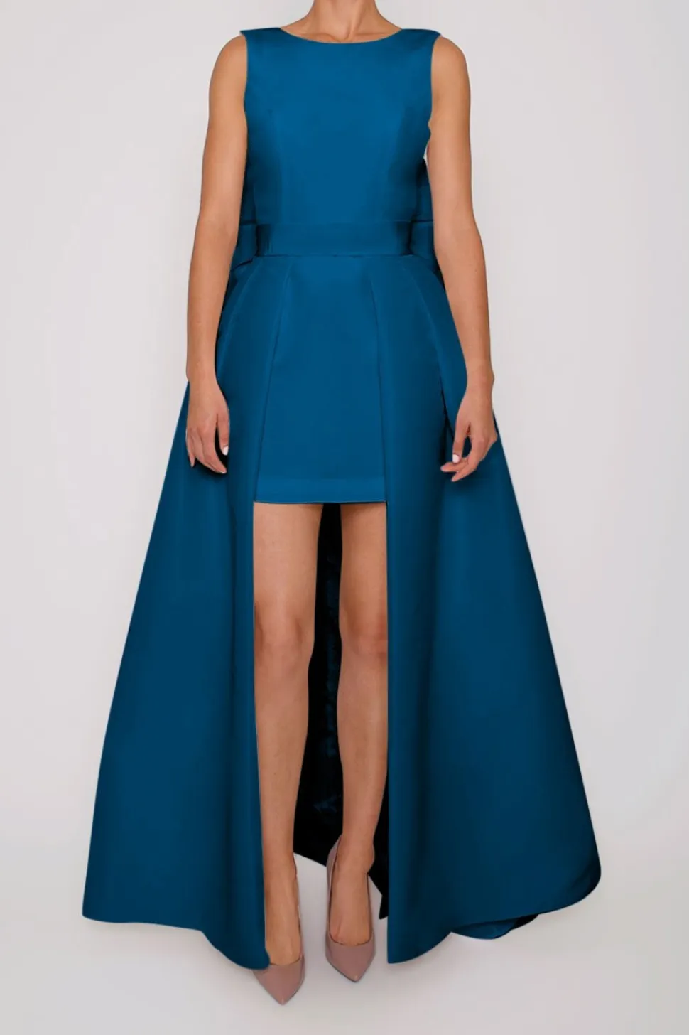 Ella Silk Faille Mini Dress with Convertible Skirt