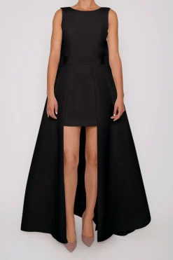 Ella Silk Faille Mini Dress with Convertible Skirt