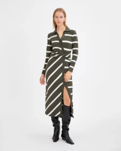 Ellicot Dress in Army/Chalk
