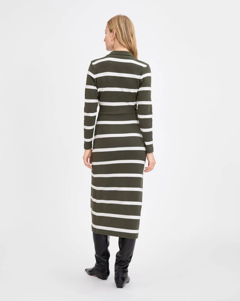 Ellicot Dress in Army/Chalk