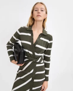 Ellicot Dress in Army/Chalk