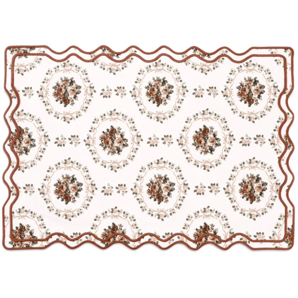 Elodie Placemat and Napkin Set with Bows and Florals with Embroidery