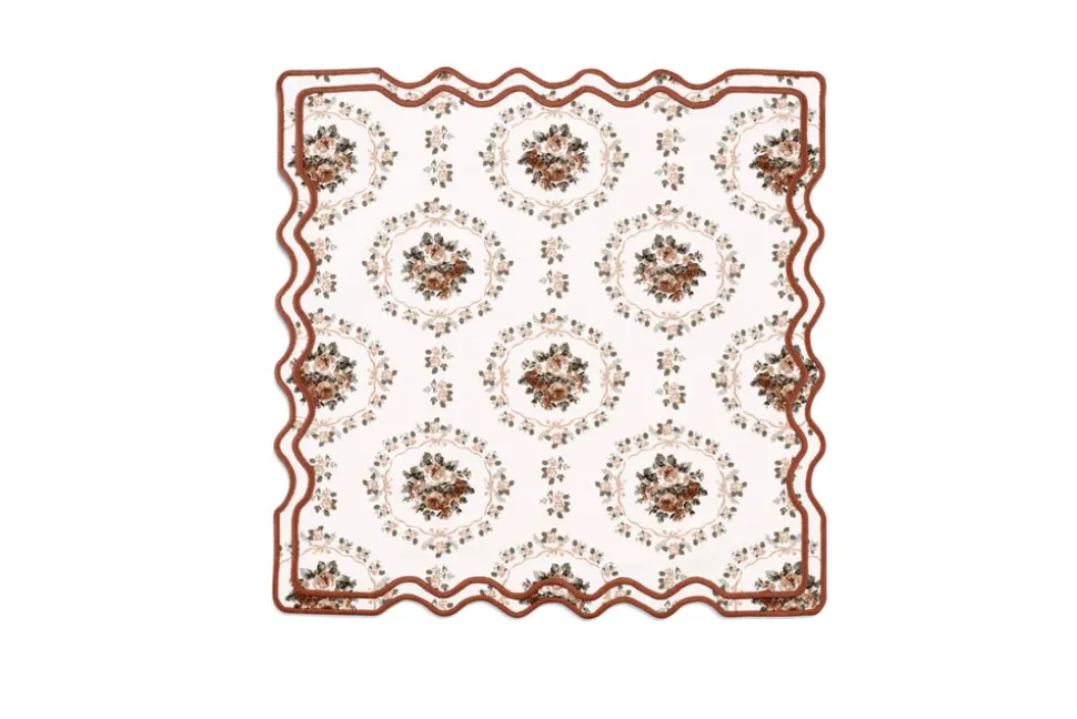 Elodie Placemat and Napkin Set with Bows and Florals with Embroidery
