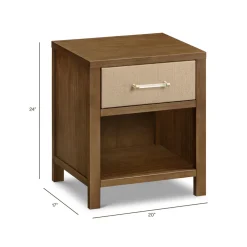 Eloise Assembled Nightstand in Natural Walnut & Performance Sand Eco-Weave