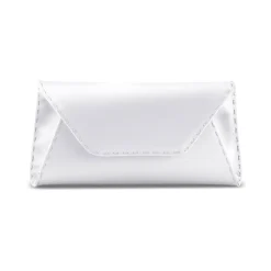 Eloise Clutch Small in Pegasus White IDRO Treated Satin