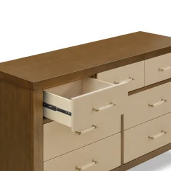 Eloise 7-Drawer Assembled Dresser in Natural Walnut & Performance Sand Eco-Weave