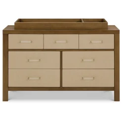 Eloise 7-Drawer Assembled Dresser in Natural Walnut & Performance Sand Eco-Weave
