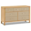 Eloise 7-Drawer Assembled Dresser in Honey and Performance Sand Eco-Weave