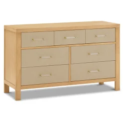 Eloise 7-Drawer Assembled Dresser in Honey and Performance Sand Eco-Weave