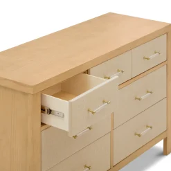 Eloise 7-Drawer Assembled Dresser in Honey and Performance Sand Eco-Weave