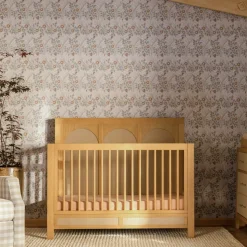 Eloise 4-in-1 Convertible Crib in Honey and Performance Sand Eco-Weave