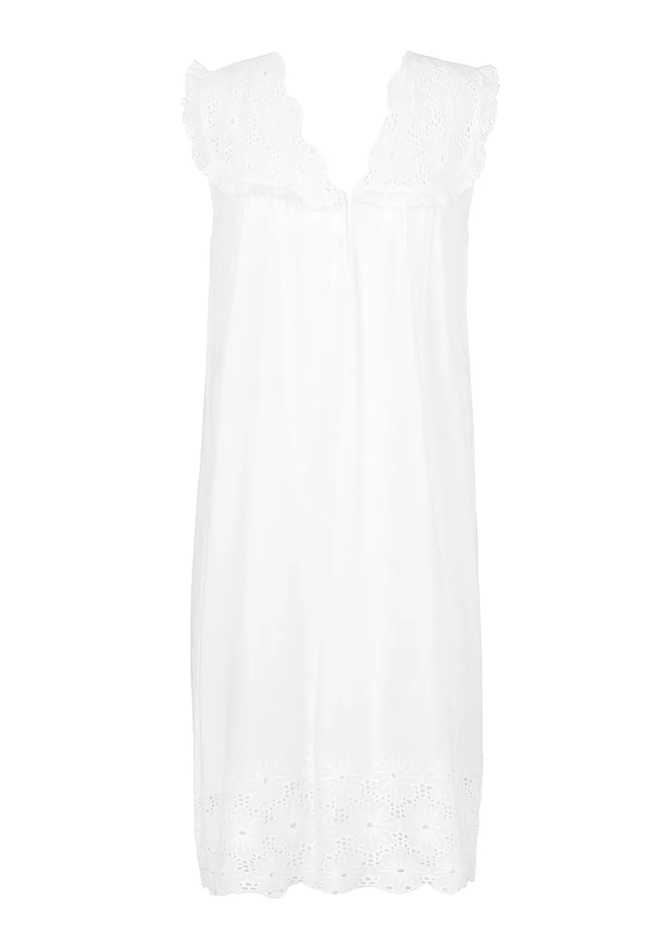 Eloise Nightgown with Eyelet Lace Bodice & Hem