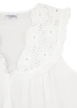 Eloise Nightgown with Eyelet Lace Bodice & Hem