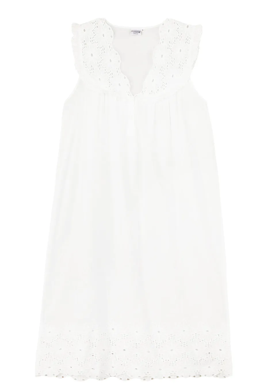 Eloise Nightgown with Eyelet Lace Bodice & Hem