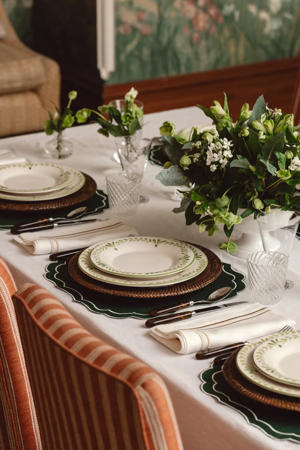 Elouise Dessert Plate in Green, Set of 6