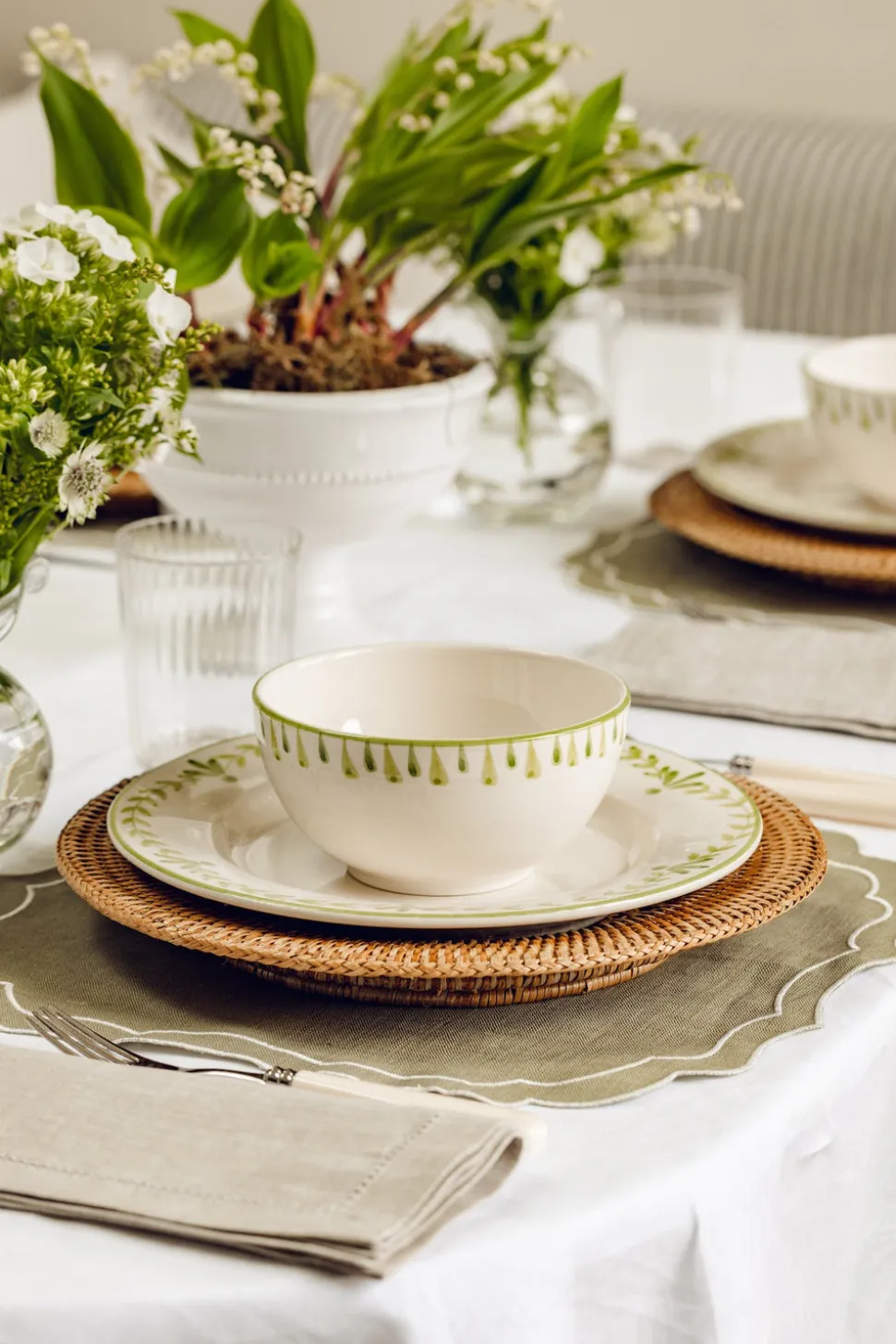 Elouise Dessert Plate in Green, Set of 6
