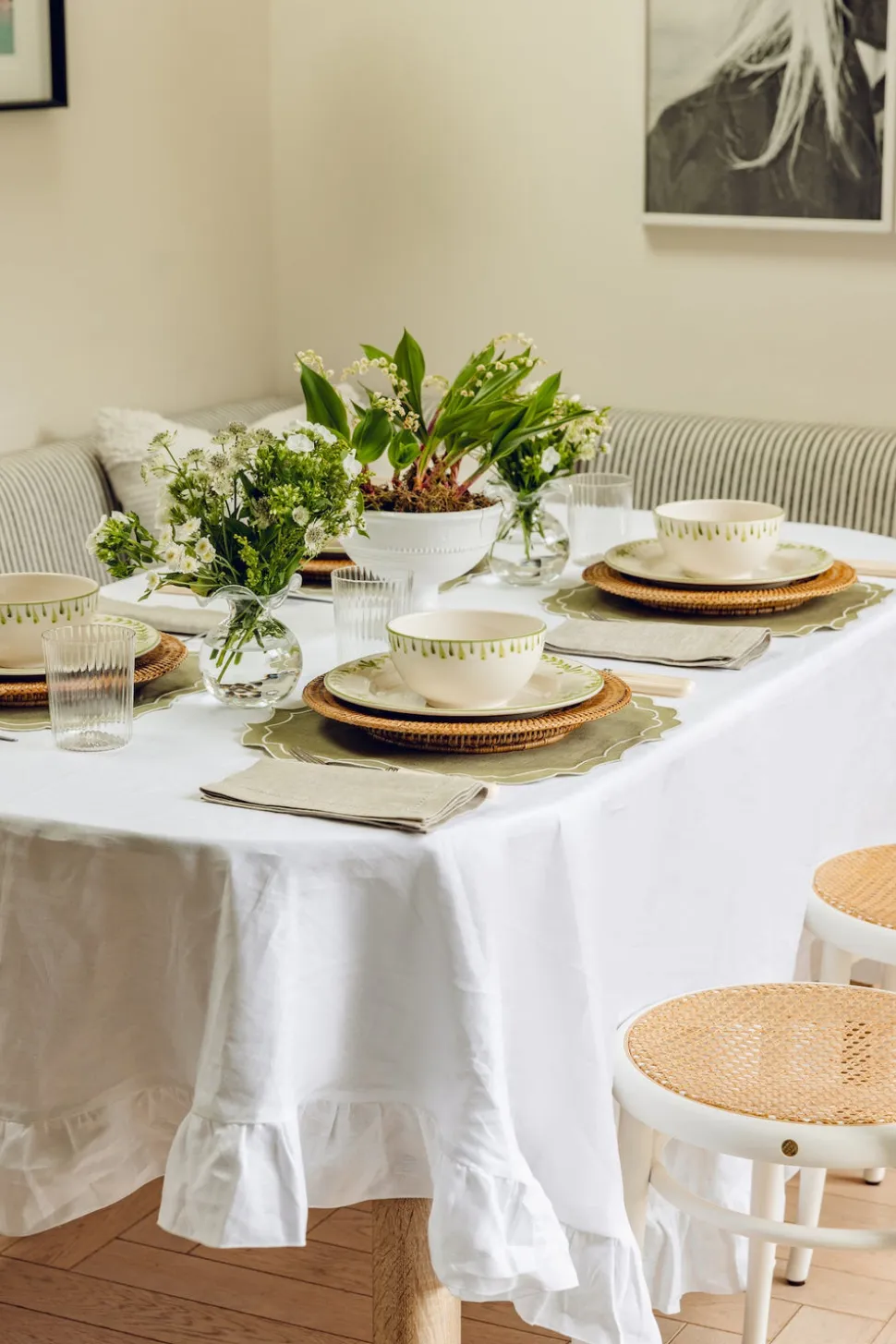 Elouise Dinner Plate in Green, Set of 6