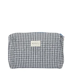 Elsie Travel Case Zip Pouch Bag in Black Gingham