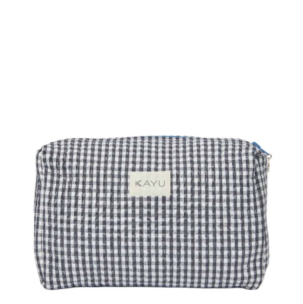 Elsie Travel Case Zip Pouch Bag in Black Gingham