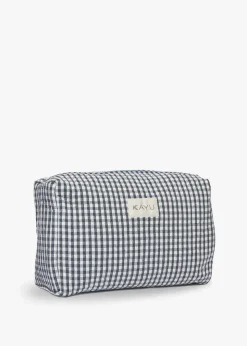 Elsie Travel Case Zip Pouch Bag in Black Gingham