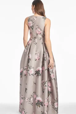 Embellished Brooke Gown Pewter English Rose