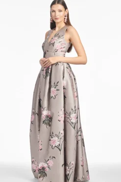 Embellished Brooke Gown Pewter English Rose