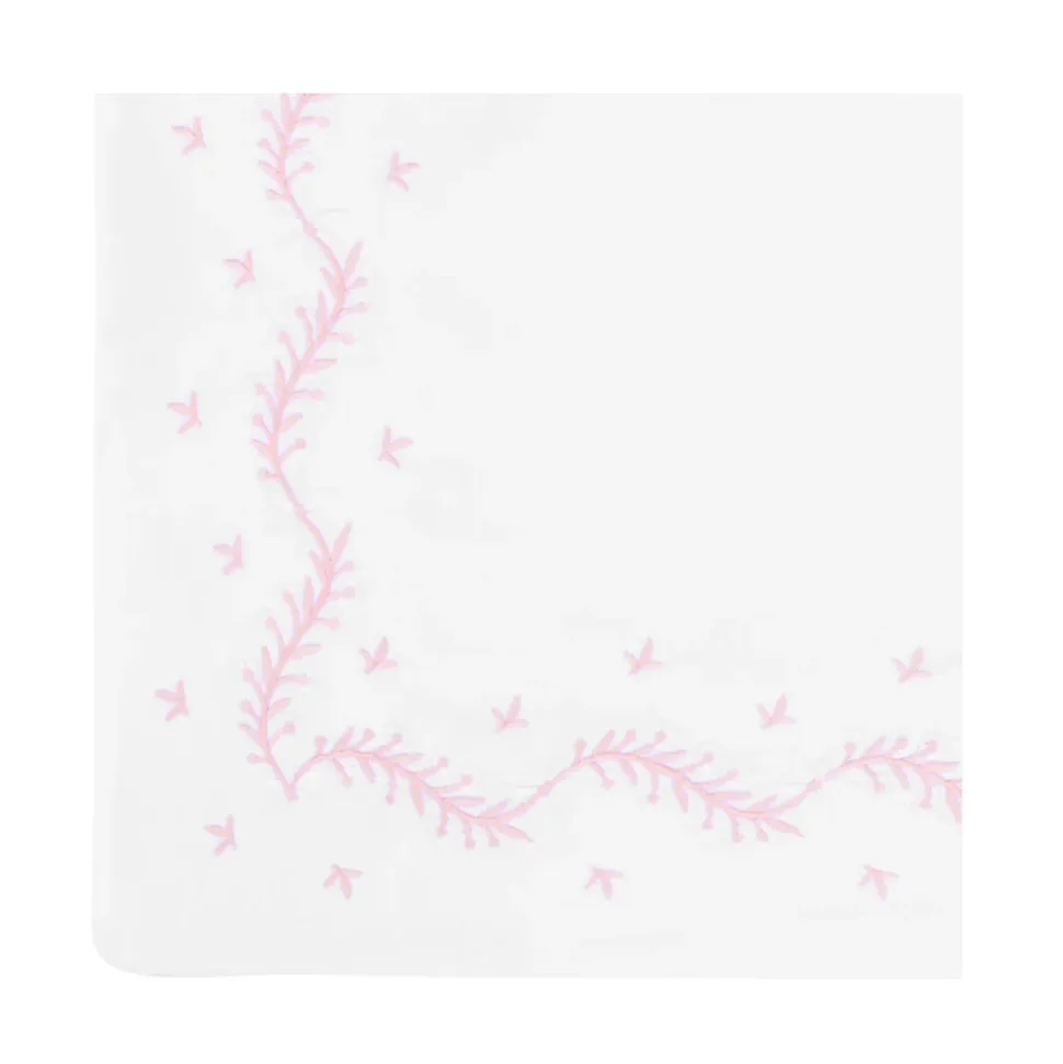 Embroidered Crib Sheet in Blush