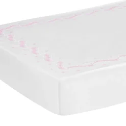 Embroidered Crib Sheet in Blush