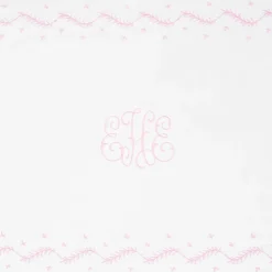 Embroidered Crib Sheet in Blush